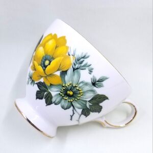 Yellow Flower Teacup (Queen Anne, Bone China)
